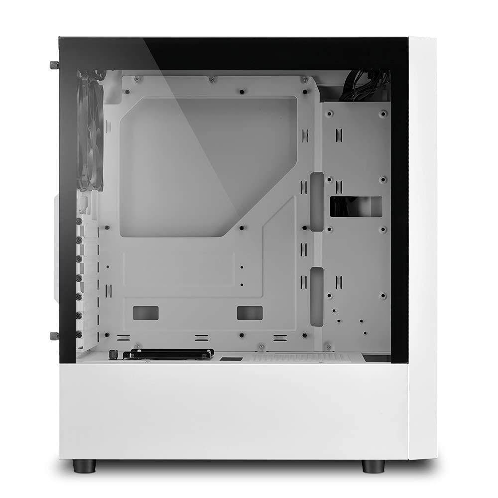 Sharkoon RGB Slider ATX PC Case, Tempered glass, compatible with Mini-ITX, Micro-ATX, ATX, 7 Expansion slots, 14 Modes addressable RGB - White