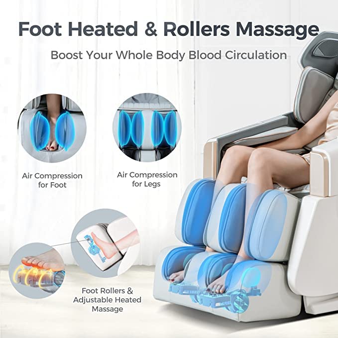 JC BUCKMAN ExaltUs 4D full body Massage Chair with 12 auto programs, smart sensors, Zero Gravity position, Super Long Track, Yoga Stretch, Heat Therapy, Negative Oxygen ions