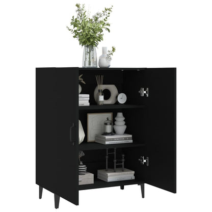 Makastle Buffet Sideboard Cabinet with Storage, Freestanding Floor Cabinet, Modern Storage Cabinet for Kitchen Living Room, Black 70x34x90 cm Engineered Wood