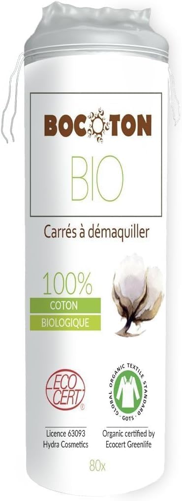 Bocoton 100% Organic Bio Cotton Pads For MakEUp 80X , Clear