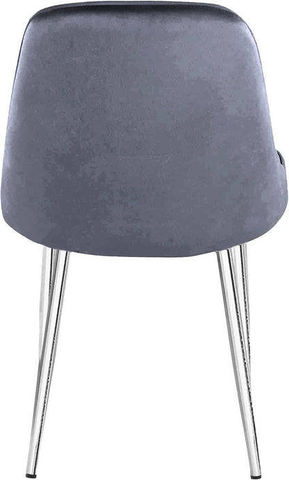 Dining Room Chairs Living Room Silver Legs Chair Velvet Fabric Chair For Office Visitor and Hotel Restaurant - Light Grey (Light Grey)