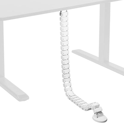 VIVO Vertebrae Cable Management Kit, Height Adjustable Desk Quad Entry Wire Organizer, White, DESK-AC01C-W