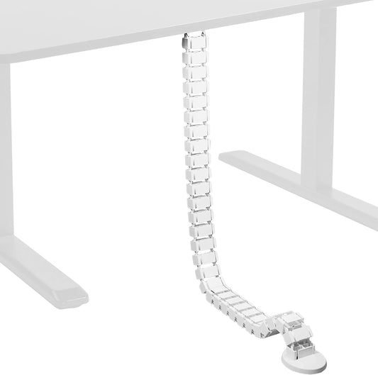 VIVO Vertebrae Cable Management Kit, Height Adjustable Desk Quad Entry Wire Organizer, White, DESK-AC01C-W