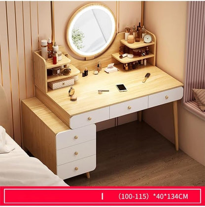 NKX Multifunctional Makeup Vanity Dressing Table with Drawers 115 CM