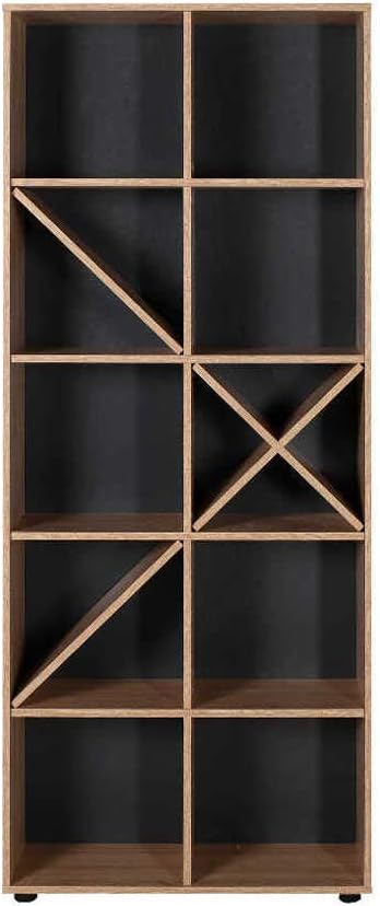 Adore Furniture Gaming Interchangeable Decorative Storage Shelving Unit with 10 Shelves, 75 cm Width x 188 cm Height x 30 cm Depth, Sonoma