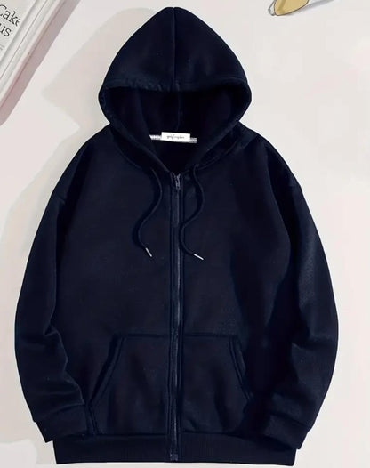 Men'S Casual Zipper Hoodies Sweatshirts Zip Up Sweatshirt Thick Fleece Jackets Winter Warm Coats