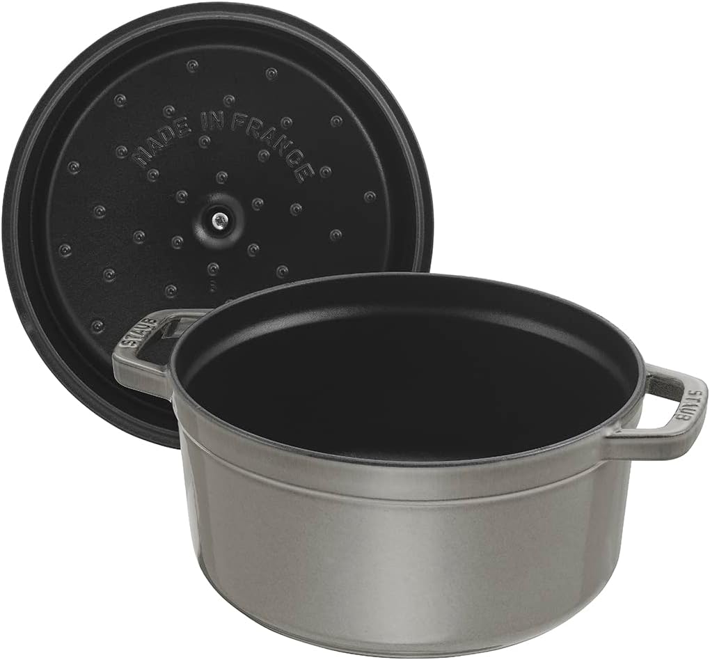 Staub Round Cocotte, Grey, 24 cm