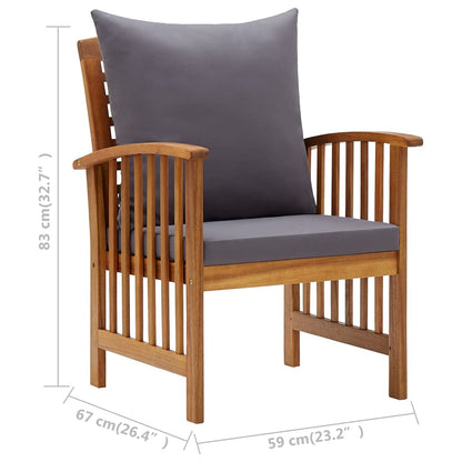 vidaXL 2x Solid Acacia Wood Garden Chairs Furniture Wooden Outdoor Seating Patio Terrace Seat Dining Dinner Slatted Chairs Armchair Set