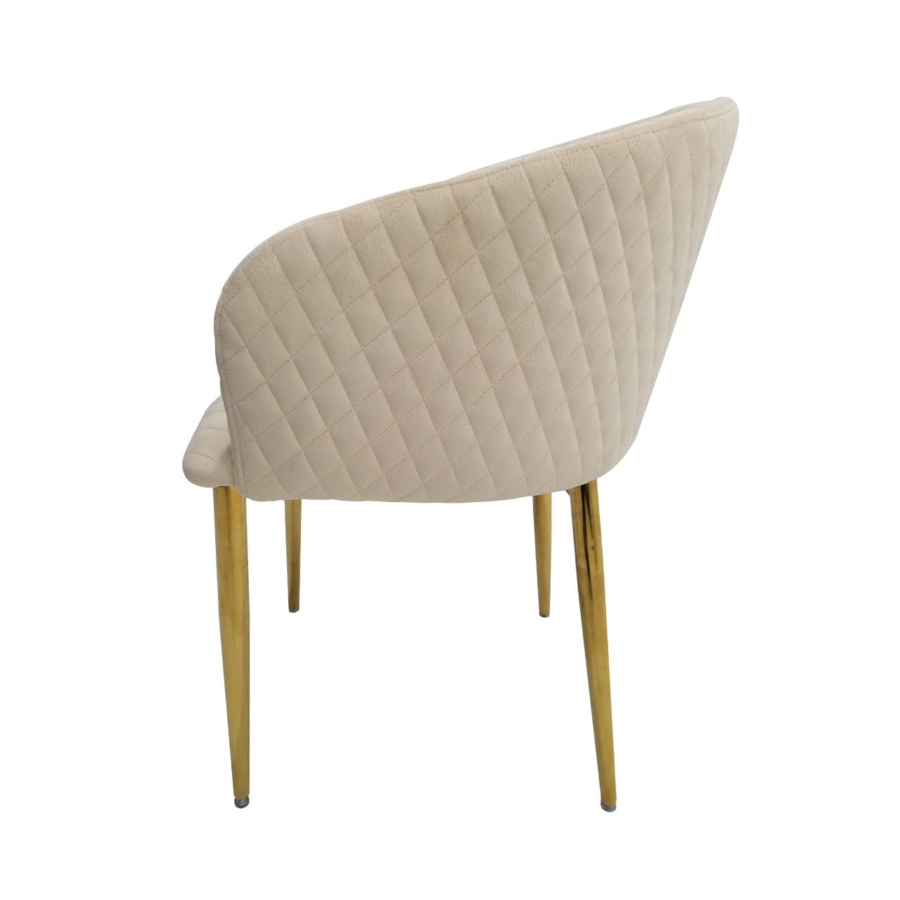 VANITY LIVING Modern Dining Chair Set of 2 with Cream Velvet Fabric, 79.6cm Armchair For Living & Dining Room Furniture, Accent Chair with Gold Metal Legs