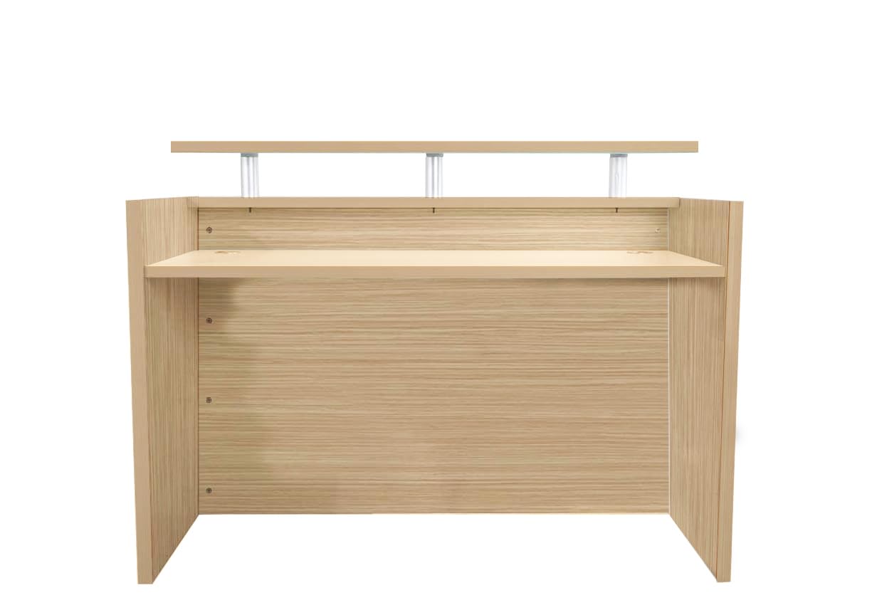 Mahmayi REC-2 Designer Reception Desk For Office Space, Front Office Desk (White-Coco Bolo)