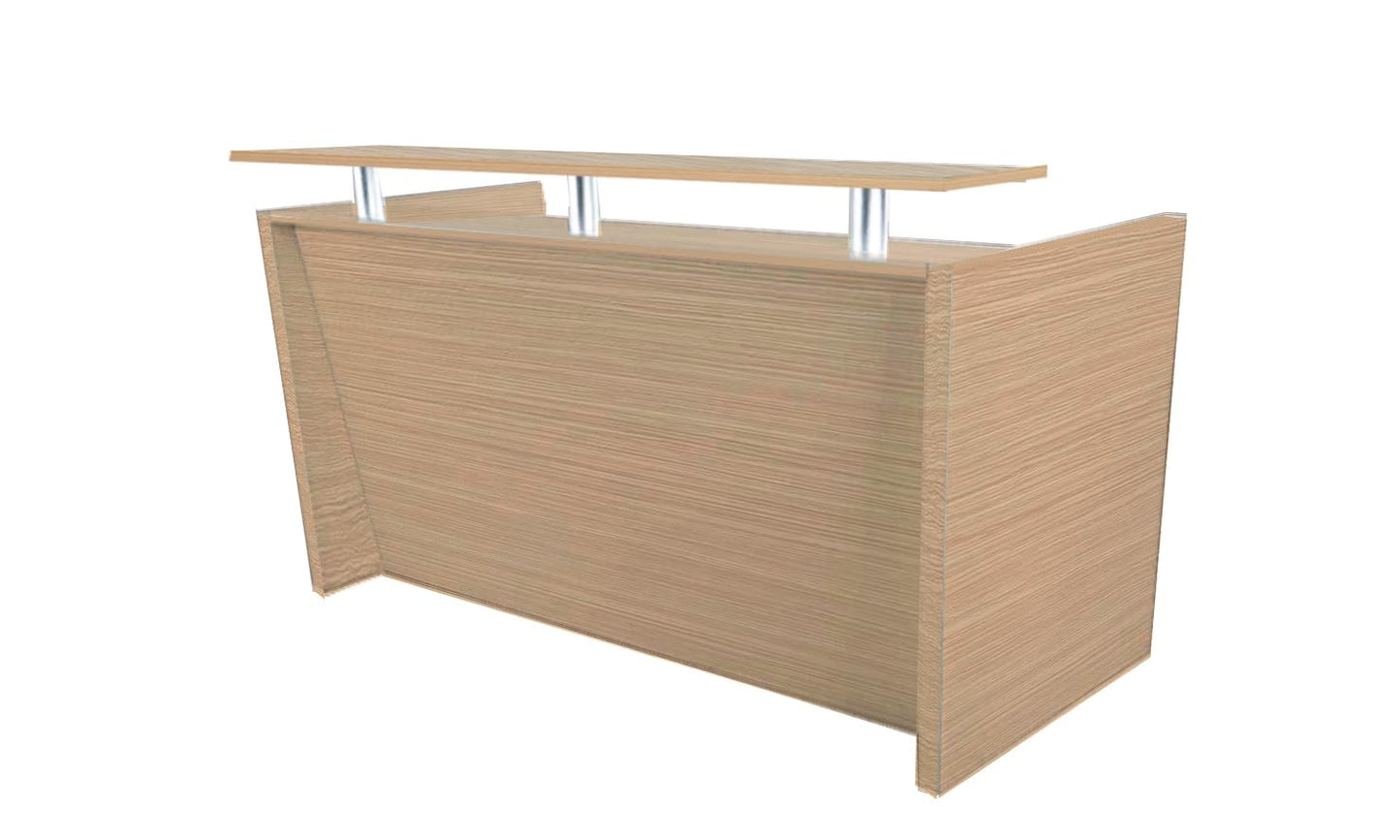 Mahmayi REC-2 Designer Reception Desk For Office Space, Front Office Desk (White-Coco Bolo)