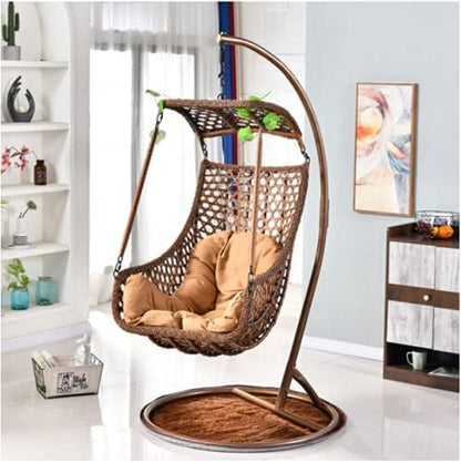 Blue River Indoor/Outdoor Furniture Wicker Comfortable Drop Hanging Chair,Swing chair（Random cushion).