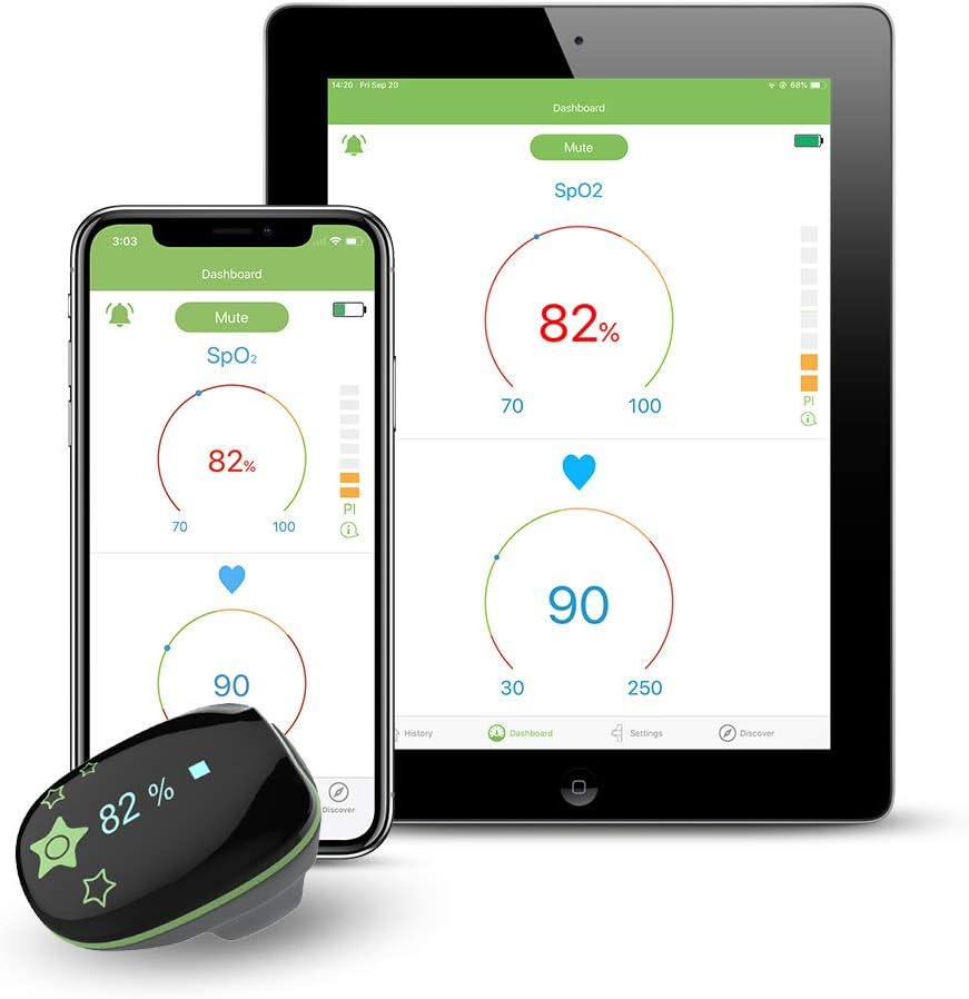 Wellue KidO2 Portable Health Monitor, Pulse Meter Bluetooth Finger, Continuously Tracks SP-O2 & Heart Rate for Kids, with APP & PC Software Report