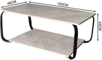 Danube Home Rowan Coffee Table | Multifunctional Living Room Desk | Space Saving Center Table | Modern Design Furniture For Home, Living Room L 100 x W 48 x H 43 cm - Cement Grey