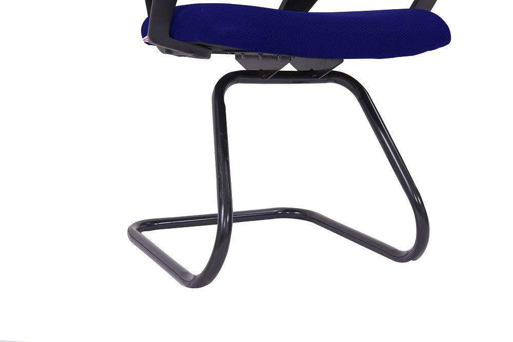 Mahmayi 69001C Mesh Visitors Chair with Fixed Arms- Breathable Mesh Backrest, Comfortable Fabric Seat, Sturdy Cantilever Base for Guest Seating in Office and Reception Areas (Blue, Visitor Chair)