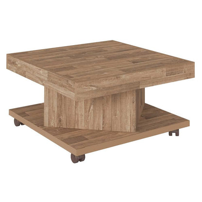 Artely Saara Coffee Table, Walnut Brown with Black - W 63 cm x D 63 cm x H 33.5 cm