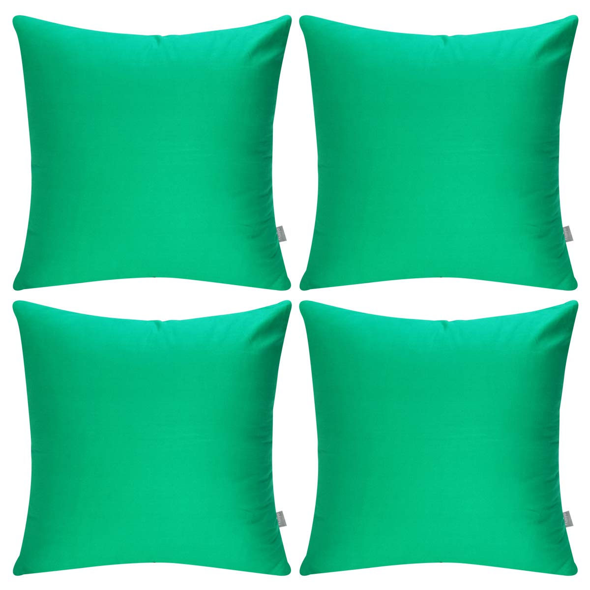 4-Pack 100% Cotton Comfortable Solid Decorative Throw Pillow Case Square Cushion Cover Pillowcase Sublimation Blank Pillow Covers(Cover Only,No Insert)(20x20inch/50x50cm, Christmas Green)