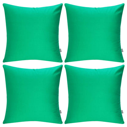 4-Pack 100% Cotton Comfortable Solid Decorative Throw Pillow Case Square Cushion Cover Pillowcase Sublimation Blank Pillow Covers(Cover Only,No Insert)(20x20inch/50x50cm, Christmas Green)