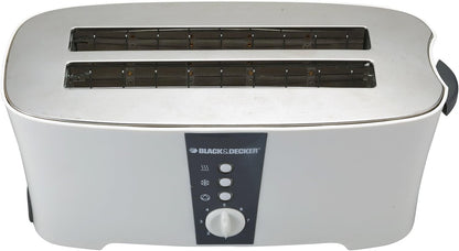 Black & Decker 1350W 4 Slice cool touch Toaster with Electronic Browning Control White ET124-B5 2 Years Warranty