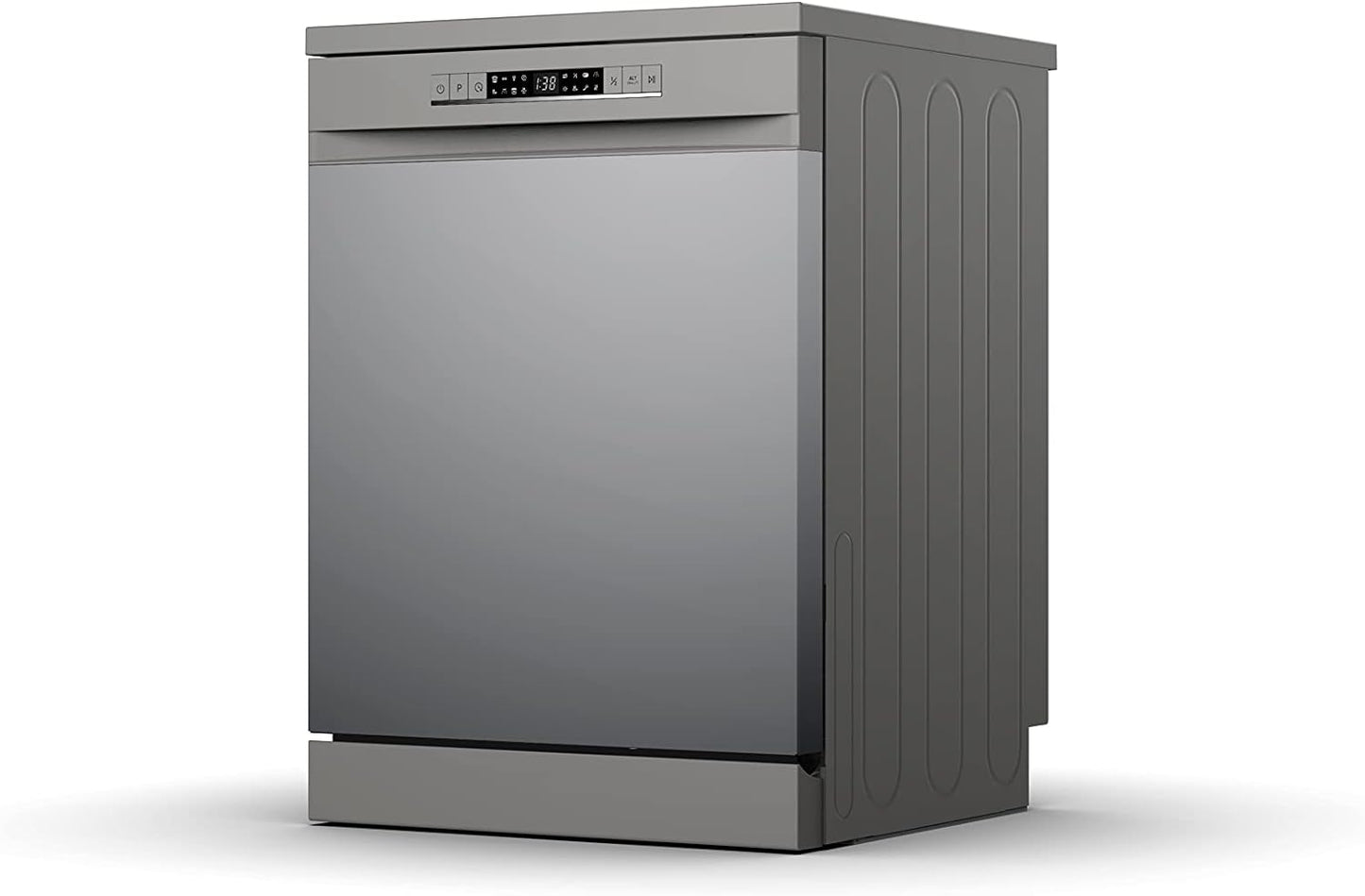 Hisense 15 Place settings Freestanding Dishwasher 8 Programs Color Titanium Grey Model HS623E90G " 1 Year Warranty.