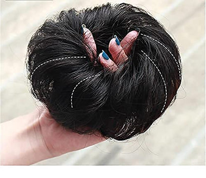 Messy Bun Scrunchie with Elastic Rubber Band, Updo Chignon Donut Ponytail Hairpiece,Ponytail Hair Extensions, Synthetic Tousled Hair for lady (#1)