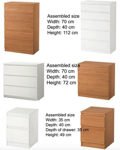 Kallax IKEA KULLEN DRAWER SET CHEST OF DRAWERS BEDROOM FURNITURE - 2 DRAW CHEST IN WHITE