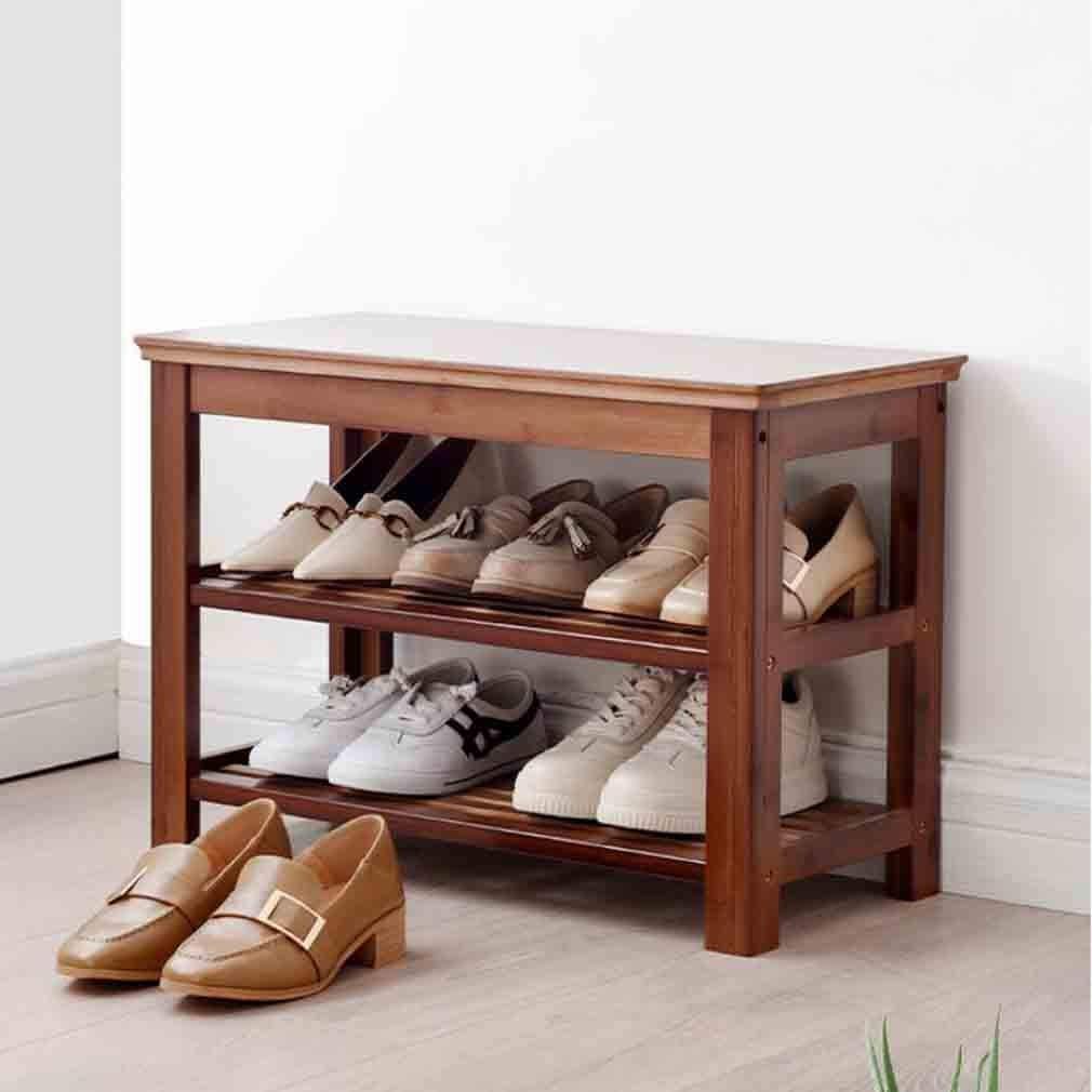 Bamboo Shoe Storage Bench Entryway Shoe Rack Simple Shoe Storage Organizer Bathroom Waterproof Storage Racks (Size : 80cm)