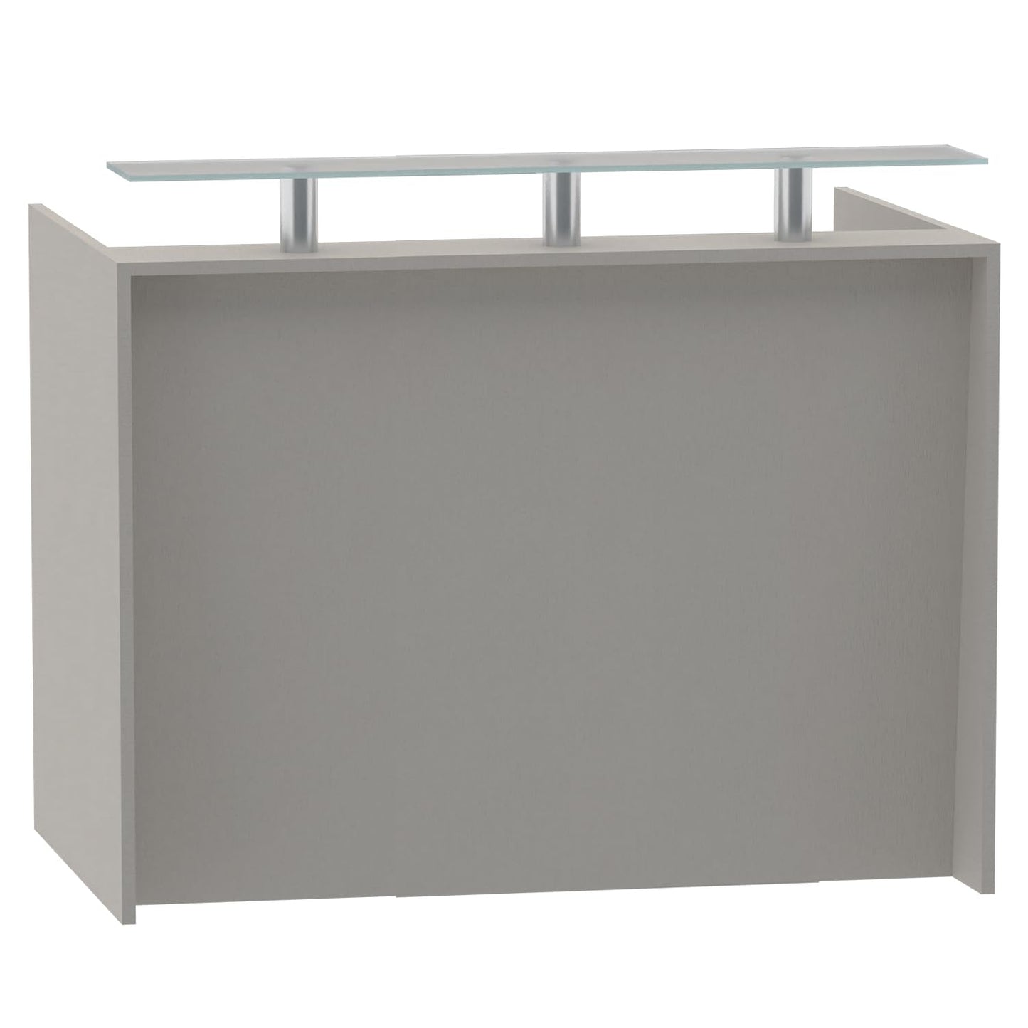 Mahmayi REC-2 Designer Reception Desk For Office Space, Front Office Desk (White-Coco Bolo)