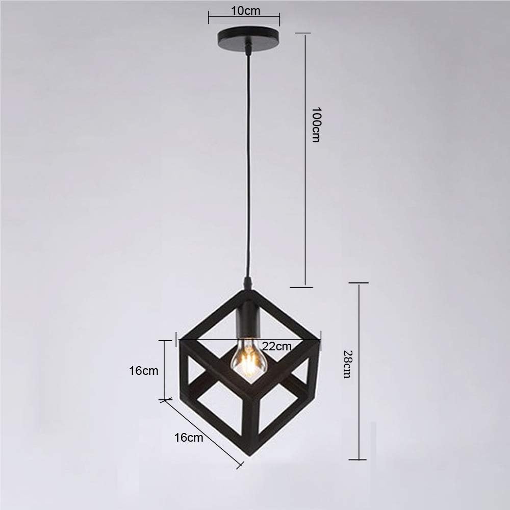 HUA QIANG WANG Industrial Pendant Light, 3-Light Vintage Black Ceiling Lamp, Adjustable Height Hanging Chandelier Lighting Fixture for Kitchen Island Living Room Dining Room Bedroom