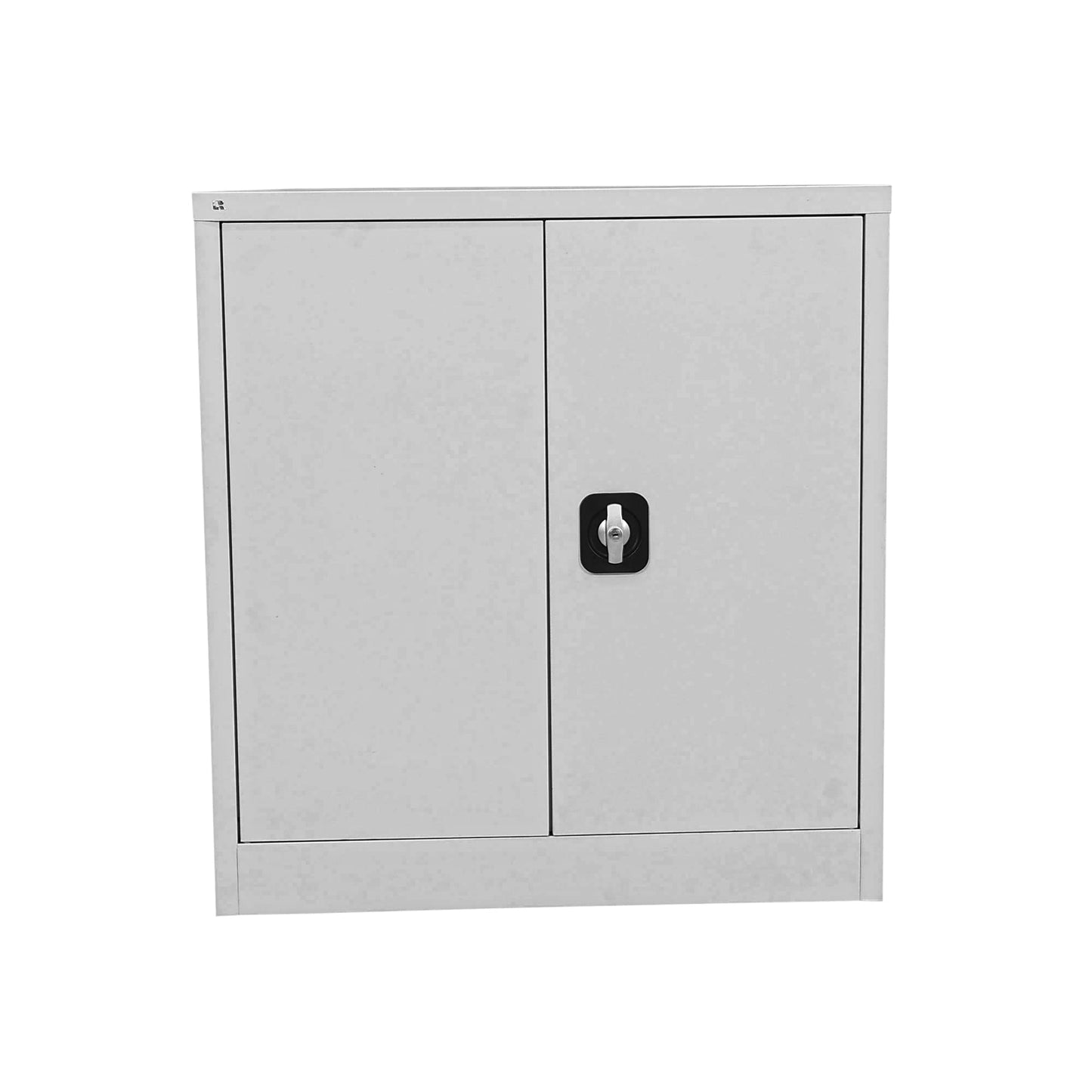 RIGID Office Cupboard Low Height, Steel Filing Cupboard, Cabinet with Shelves Storage Compartment (White)