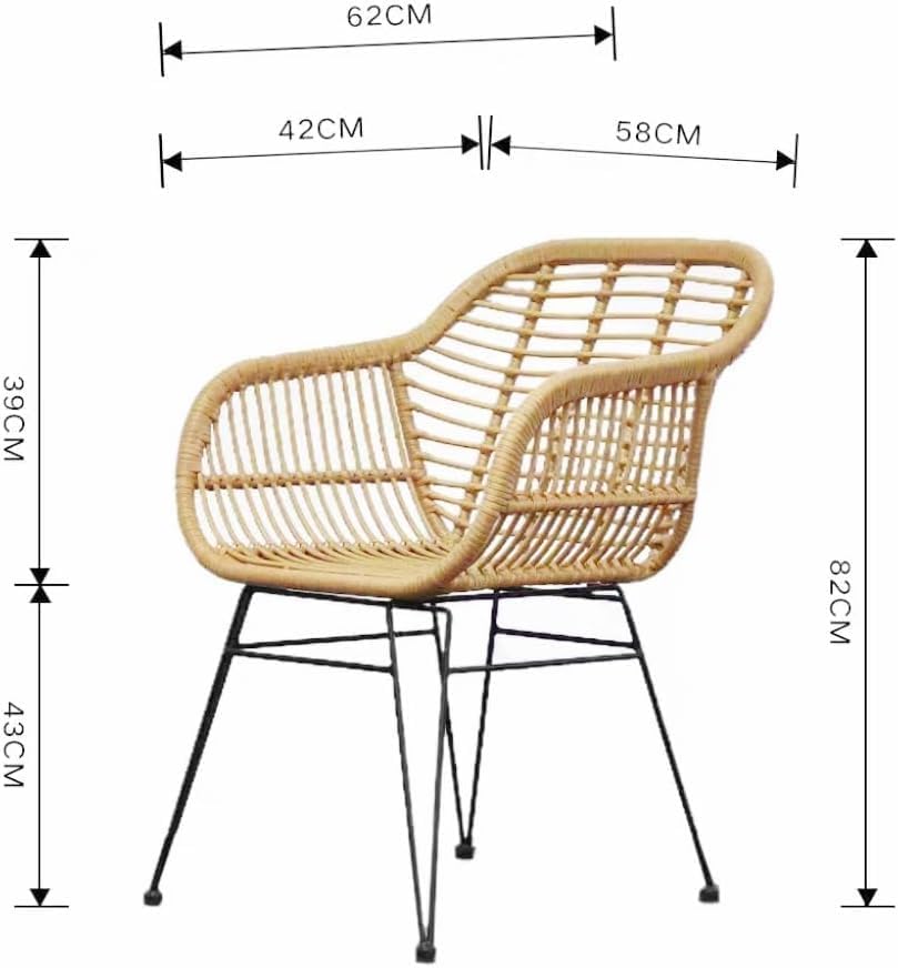 LANNY Set of 3 Pieces Patio Chairs Bundle with Glass Table Outdoor Wicker Bistro Set Modern Porch Lawn Chairs with Coffee Table for Home and Balcony GT01