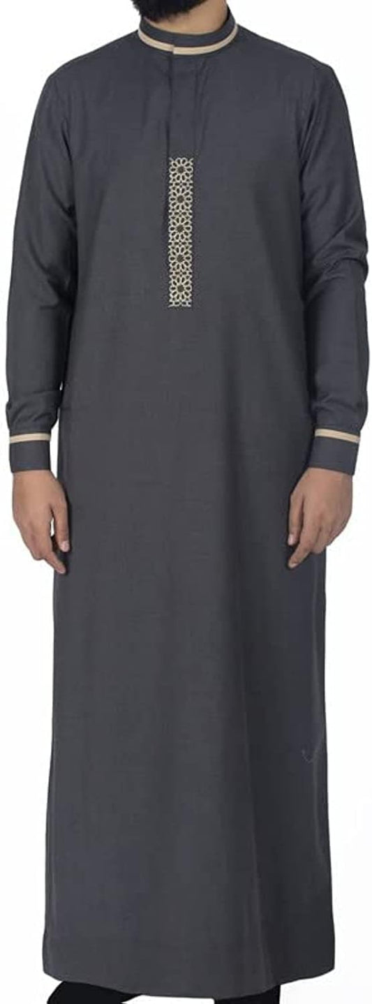 Deen Charcoal Thobe for Men | Mens Islamic Clothing - Jubba | Kandroa