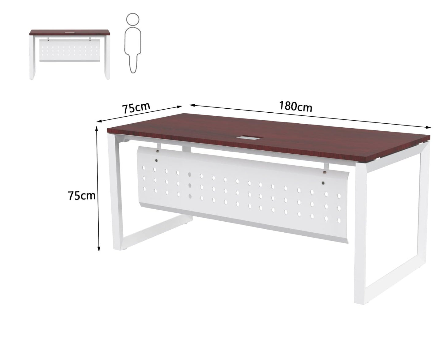 Mahmayi Vorm 136-18 White Modern Workstation Material-Melamine on MDF