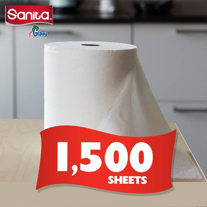 Sanita Gipsy Maxi Roll 1500 Sheets White Color 1pc