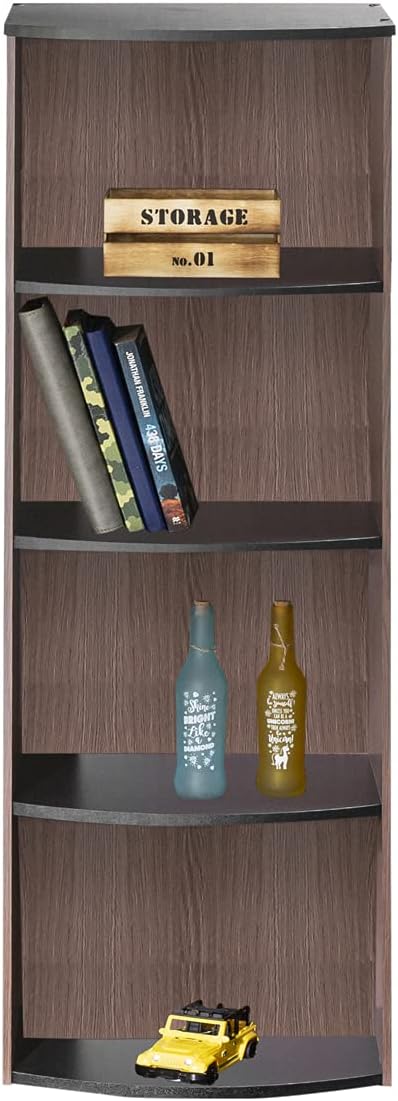 Multicolor Open Storage Shelf 4-Tier | Book Shelf | Bookcase for storage and display at home and in the office.-(BLACK)