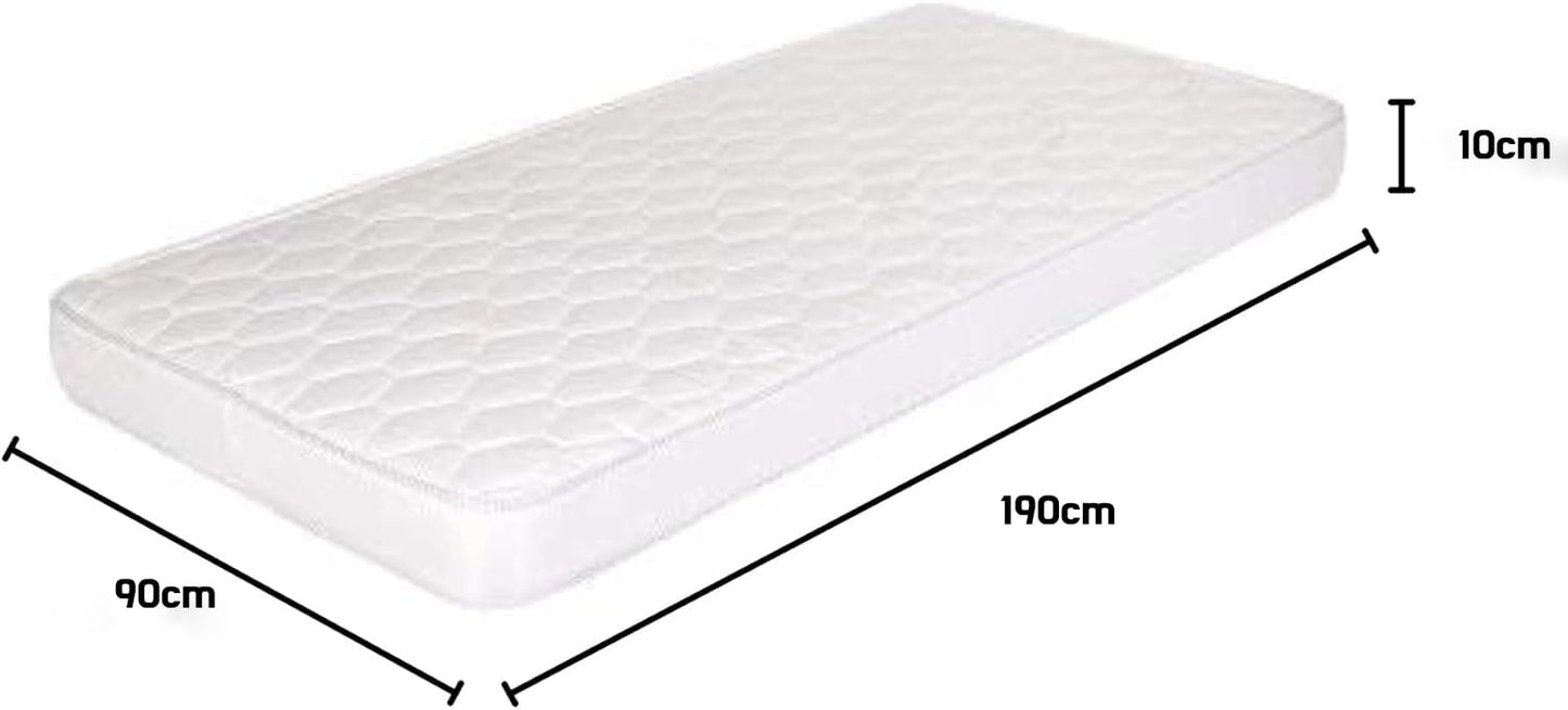 Galaxy Design Medical Mattress White Color Single Size ( L190 x W90 H10 ) Cm - 2 Years Warranty.