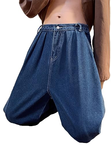 Nutirangee Men's Loose Fit Baggy Jeans Casual Streetwear Wide Leg Hip Hop Oversized Denim Pants