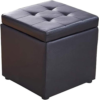 Nubeats Foot Stool Rest Ottoman Storage Boxes Rectangle Stools Chair Living Room Bedroom Vintage Seat Stool Pouffe Chair (Black-70 * 30 * 35cm, Rectangle)