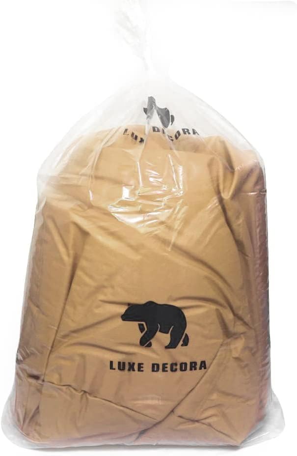 Luxe Decora PVC Bean Bag with Filling (X-Large, Beige)