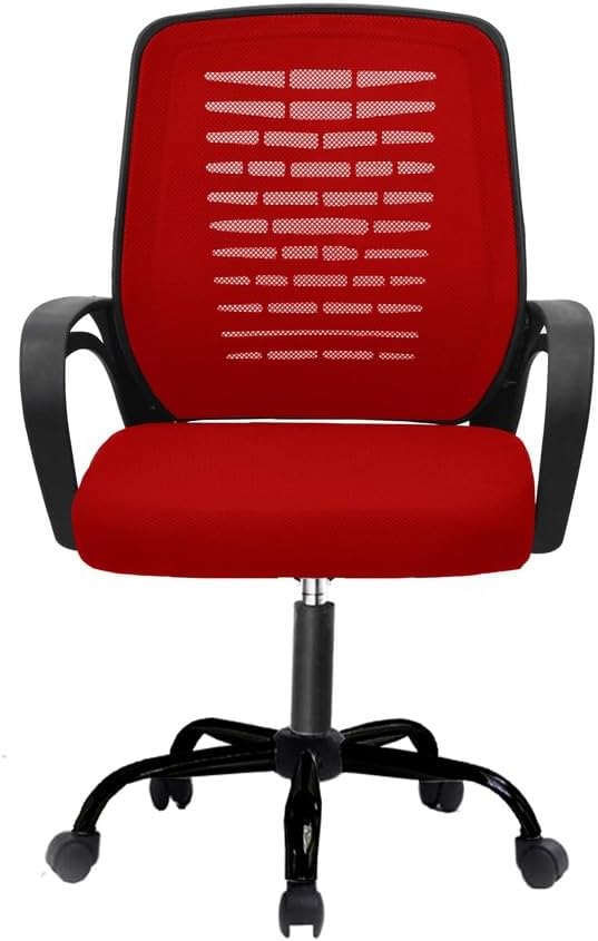 Desk Chair Office Chair for Home Height Adjustable Mid Back Mesh Computer Chair with Lumbar Support Mesh Swivel Computer Office Ergonomic Executive Chair (Swivil, Black)