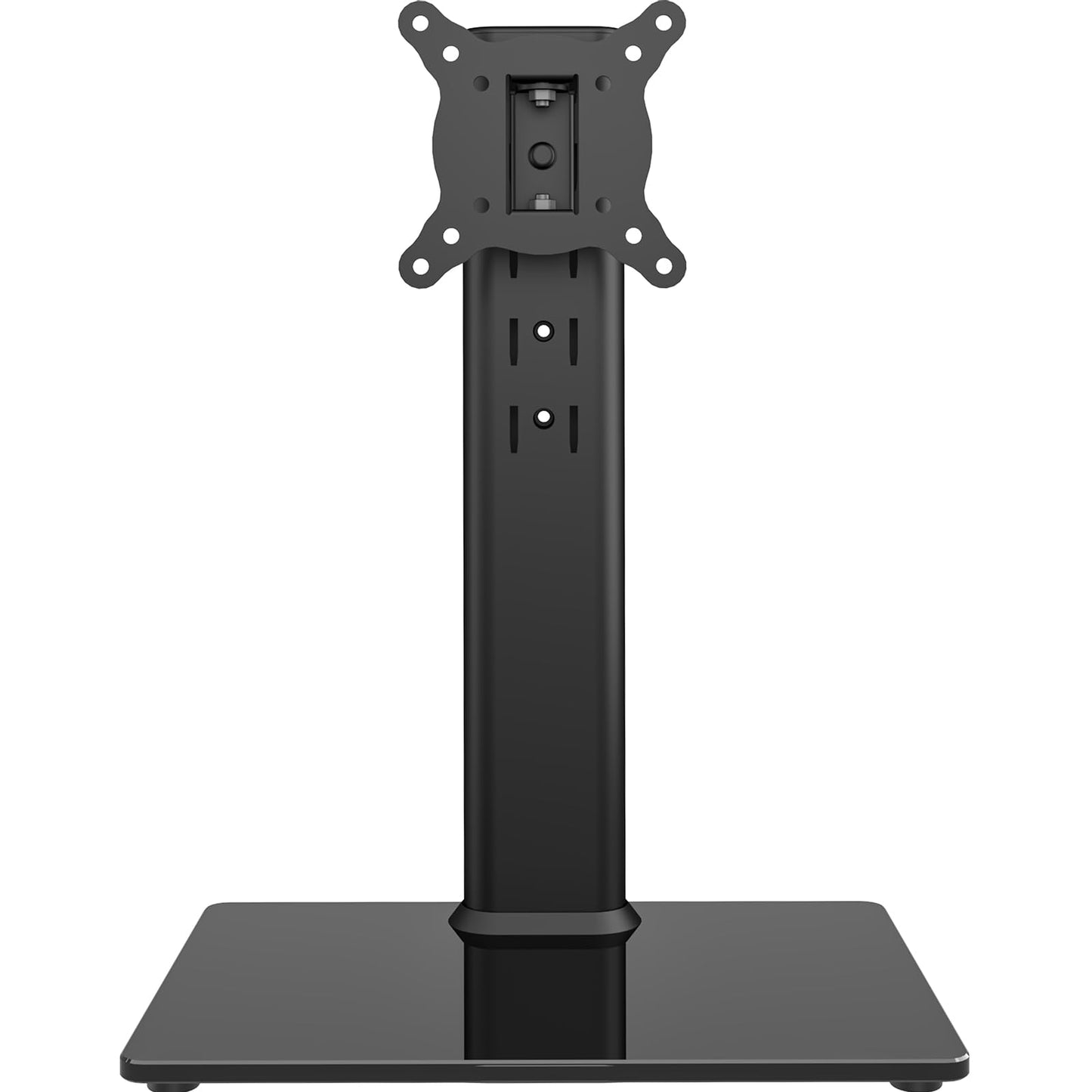 Hemudu Universal Swivel TV Stand/Base Table Top TV Stand for 13 to 32 inch TVs with 100 Degree Swivel, 4 Level Height Adjustable, Heavy Duty Tempered Glass Base, Holds up to 35kg HT07B-001P