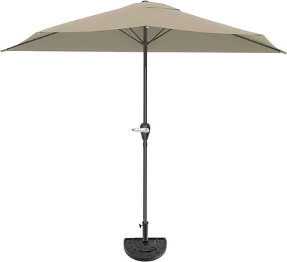 Pure Garden 9' Half Round Patio Umbrella