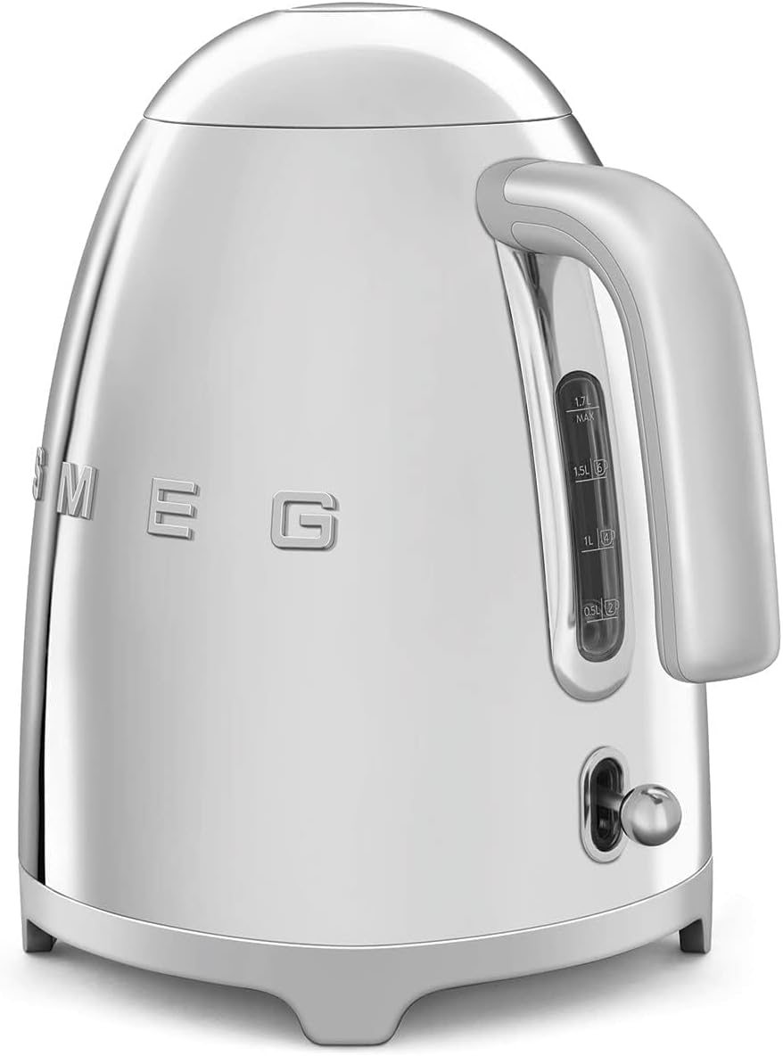 Smeg Klf03RgUK, 50'S Retro Style Kettle, 1.7 L Capacity With Water Level Indicator, 360 Swivel Base, Anti-Slip Feet, Soft Opening Lid, Stainless Steel, Rose Gold,1 Year Warranty