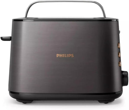 Philips 5000 Series Toaster - 950W, Auto Shut-off, Reheat Mode, Bun Warming Rack - HD2650/31 Black & Copper