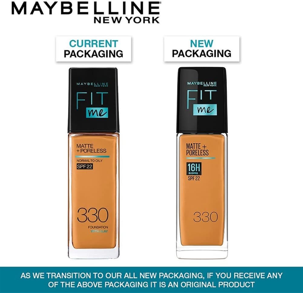 Maybelline New York Fit Me Matte+Poreless Liquid Foundation, 340 Cappuccino, 30 ml