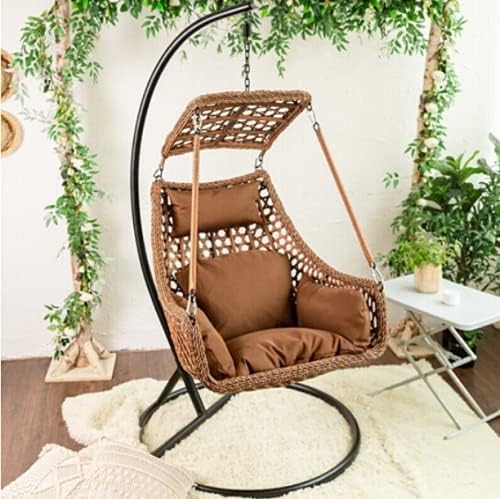 Blue River Indoor/Outdoor Furniture Wicker Comfortable Drop Hanging Chair,Swing chair（Random cushion).