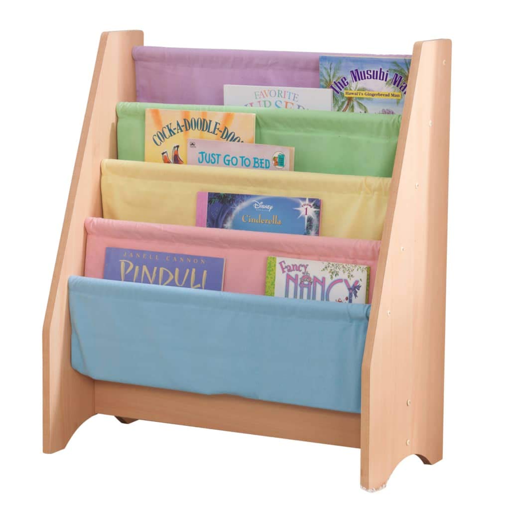 KidKraft 14221 Kids Sling Wooden Bookshelf, Children's Bedroom Furniture, Bookcase Display and Storage Rack, Natural Colours