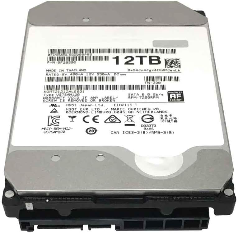 MDD - HC520 HUH721212ALE601 12TB 7200RPM 128MB Cache SATA 6.0Gb/s 3.5inch Enterprise Hard Drive - 5 Year Warranty (Renewed)