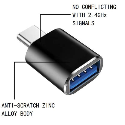 USB Type-C to USB.0 Adapter Pack of 2 USB C Male to USB3.0 Female Adapter Compatible with MacBook Pro 2023 iMac iPad Mini 6/Pro (Black)