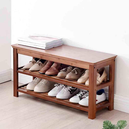 Bamboo Shoe Storage Bench Entryway Shoe Rack Simple Shoe Storage Organizer Bathroom Waterproof Storage Racks (Size : 80cm)